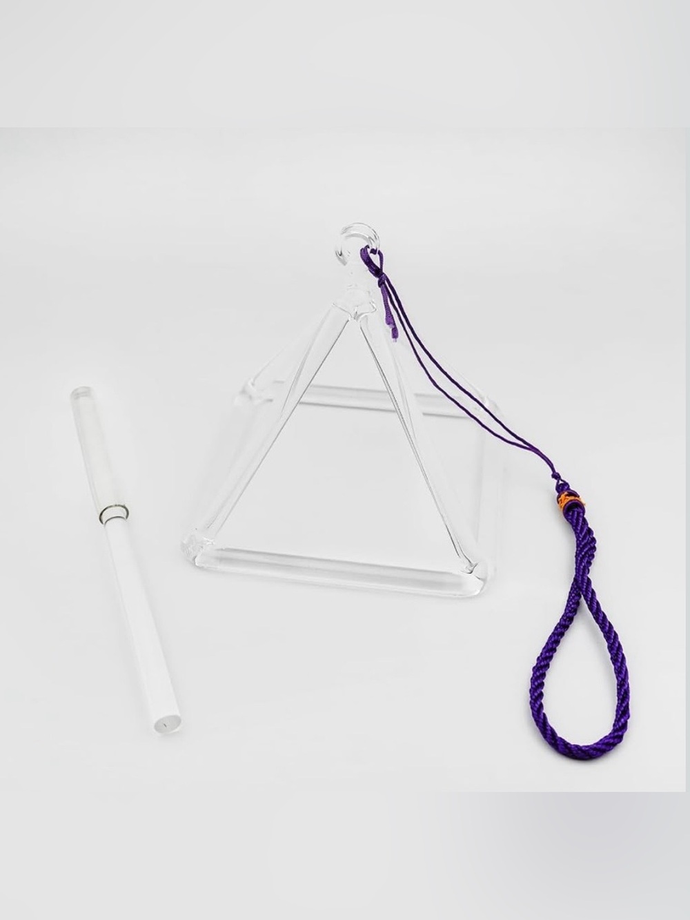 Quartz Crystal Singing Spinning Pyramid Sound Instrument with Mallet